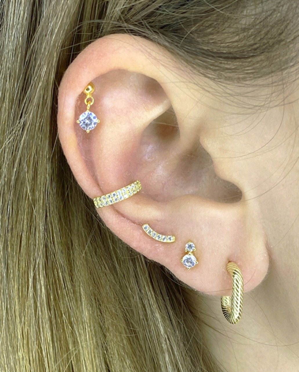 Pendientes Double Zirconia