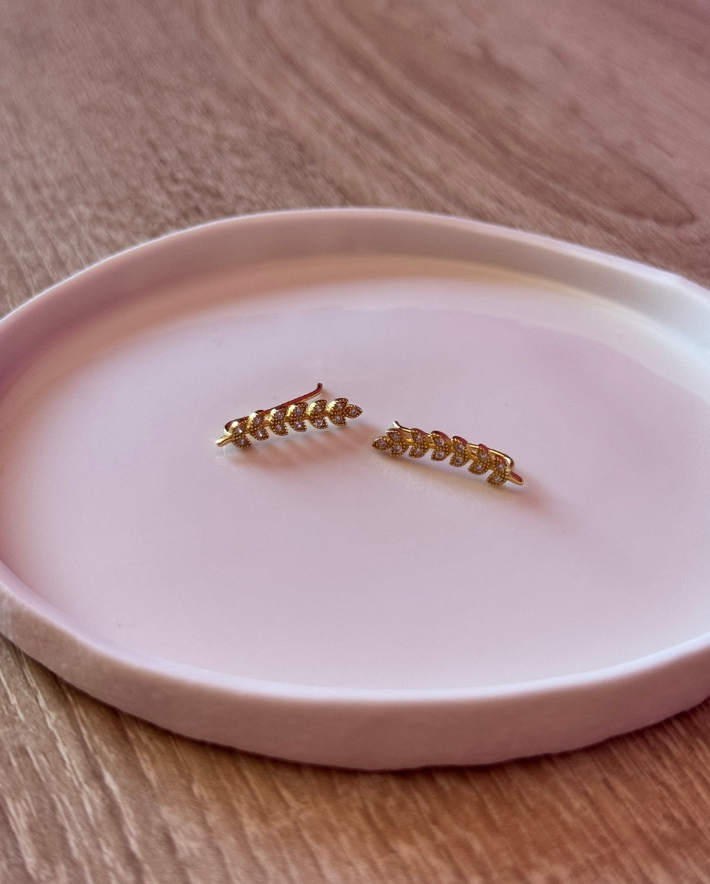 Detalle de los Pendientes Trepadores Wild en plata y oro