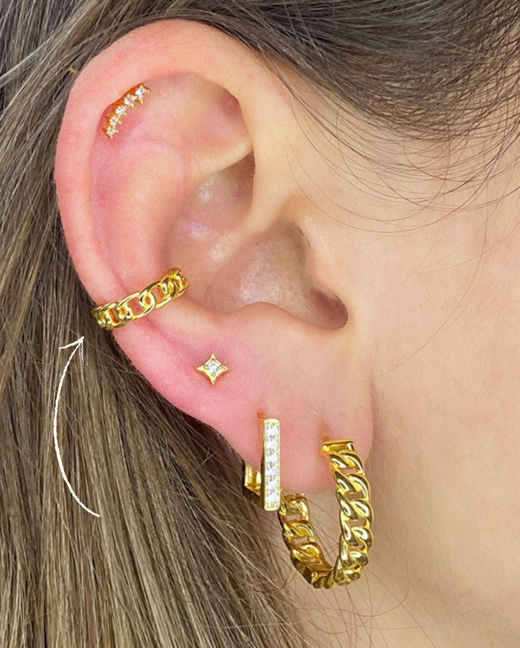 Ear Cuff Cadenas Pendientes sin agujeros