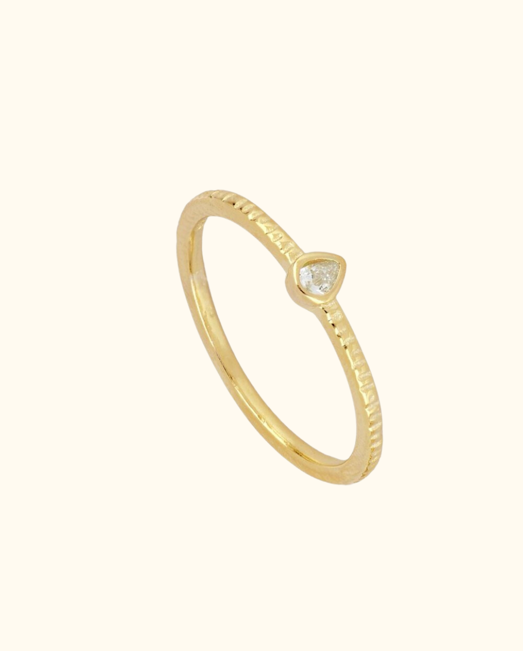 Anillo White Zirconia Drop